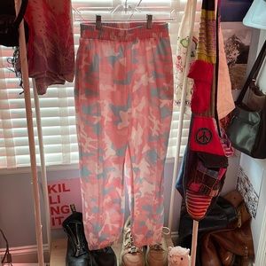 Camo pink and blue womens joggers